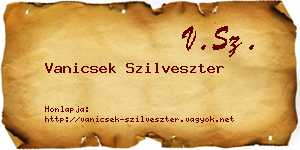 Vanicsek Szilveszter névjegykártya